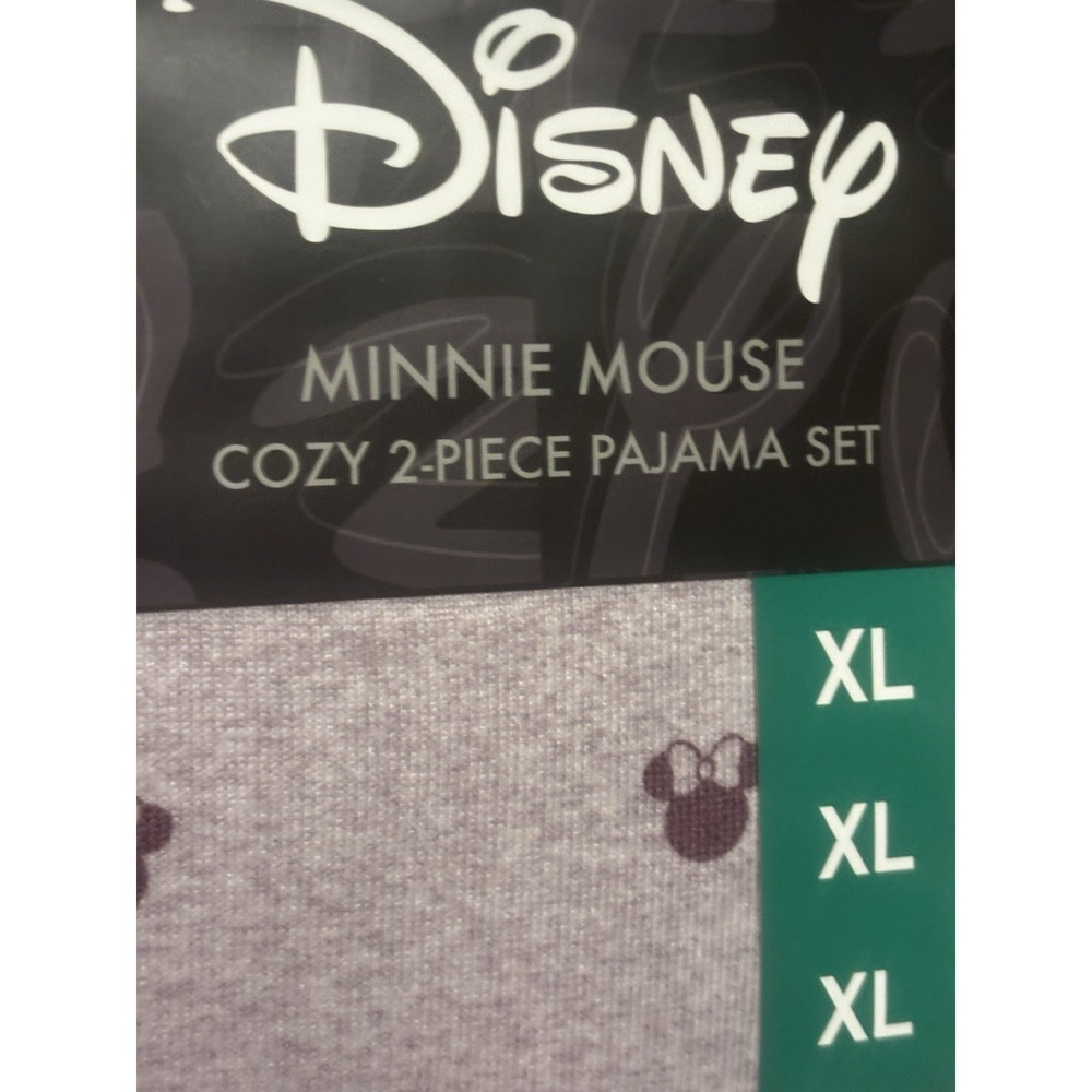 NEW Disney Pajama Set Women's XL Mickey Cozy 2 Piece Purple Long Sleeve & Pants - Picture 4 of 8